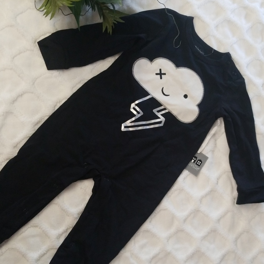 Miniville black lighting onesie